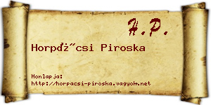Horpácsi Piroska névjegykártya